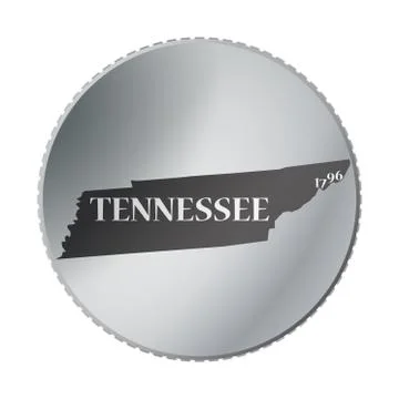 Tennessee State Coin Stock Illustration