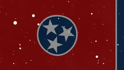 Tennessee State Flag Animation with Sparkling White Star Particles Background Stock Footage 346036918