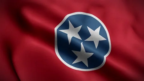 Tennessee State Flag Close Up HD Stock Footage 147686099