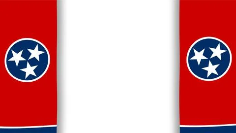 Tennessee State Flag Graphic Border Frame Template with Blank White Center .. Stock Illustration