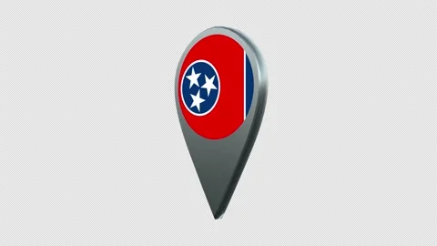 Tennessee State Flag Location Map Marker Pin With Alpha Channel Looped Stock Footage 239462638