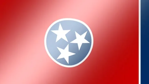 Tennessee State Flag Loop with Glowing Light Effect and Vibrant Colors. Stock Footage 346037157