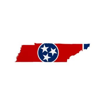 Tennessee State Flag Map Stock Illustration
