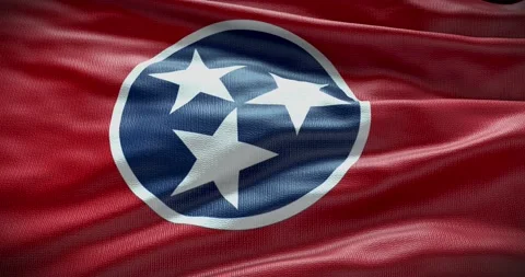 Tennessee state flag waving background. 4K backdrop Video stock 197088189