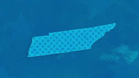 Tennessee State Map with Blue Dotted Texture Video stock 347279172