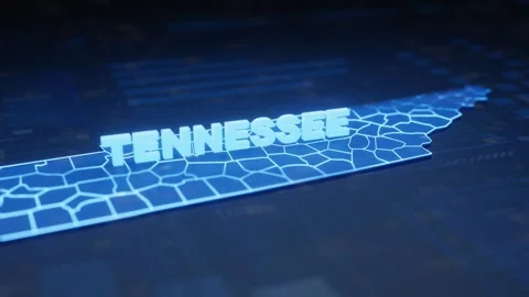 Tennessee State Map Geographic Outline Stock Footage 344633084