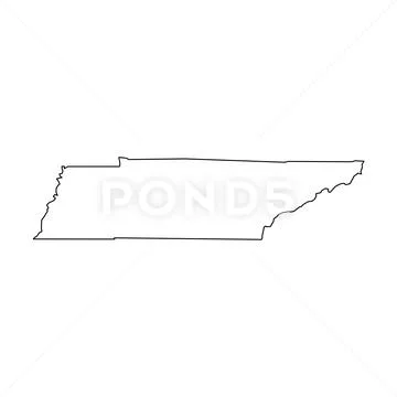 Tennessee, state of USA - solid black outline map of country area ...