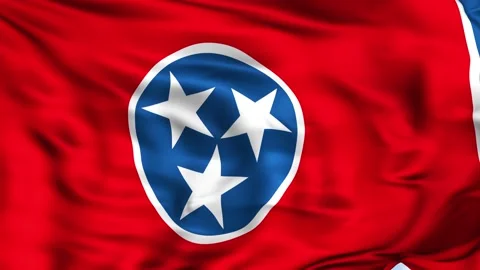 Tennessee State Waving Flag Background Stock Footage 204139554