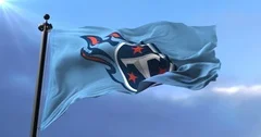 Flag of the Atlanta Braves, american pro, Stock Video