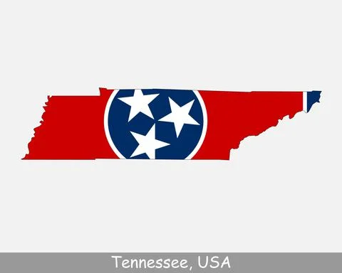 Tennessee USA Map Flag Stock Illustration