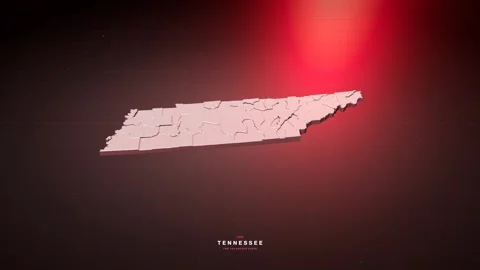 Tennessee USA state map in bold red style 스톡 동영상 340772796