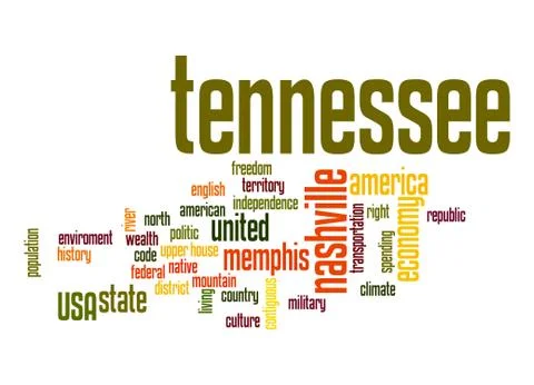 Tennessee word cloud Illustrazione stock