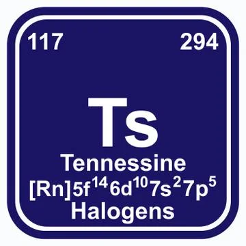 Tennessine Periodic Table of the Elements Vector illustration eps 10 Stock Illustration