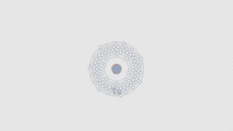 Tennessine Ts Bohr Atom Model Clean No Text Animation Video Overlay Alpha 4K Stockbeeldmateriaal 339359121