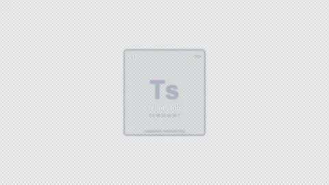 Tennessine Ts Periodic Table Element Tile Labeled Animation Video Overlay Alpha Stock-Footage 339371910
