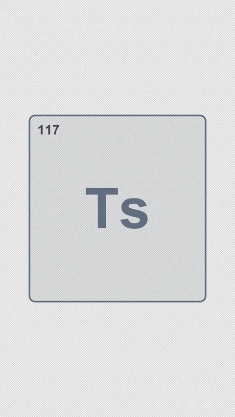 Tennessine Ts Periodic Table Element Tile Clean No Text 4K Vertical 9x16 Light Stockbeeldmateriaal 339497033