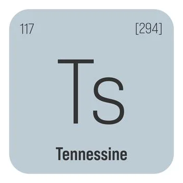 Tennessine, Ts, periodic table element Stock Illustration