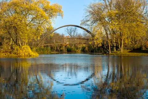 Tenney park bridge Foto stock