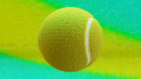 Tennis ball on abstract background, alpha channel, loop animation, 3d render Stock Footage 229928064