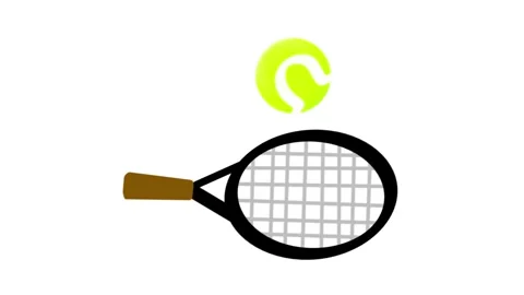 Tennis Ball Bouncing On Racket Animated Icon Stock Footage 331494663