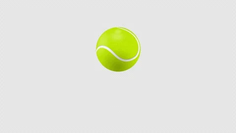 Tennis ball bouncing on the surface. Isolated on a background with alpha ch.. Stock Footage 289828676