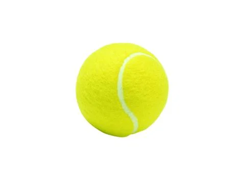 Tennis ball close up isolated on white Foto stock