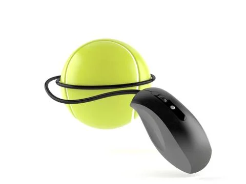 Tennis ball with computer mouse Stock Illustration