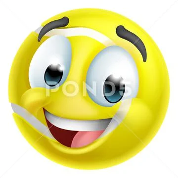 Tennis Ball Emoticon Face Emoji Cartoon Icon: Royalty Free #154235702