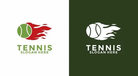 Tennis Ball Fire logo vector, Tennis Sport Logo Designs Template Stock Illustration