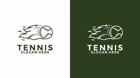 Tennis Ball Fire logo vector, Tennis Sport Logo Designs Template Stock Illustration