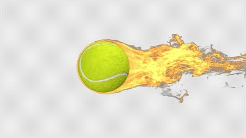 Tennis ball fireball - 3d render with alpha channel. Stock Footage 259935597