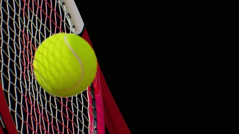 Tennis Ball Flying Between Two Playing Rackets in Slow Motion Close-up Looped 3d Stock Footage 231994891