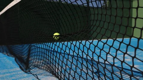 Tennis ball hitting a net Stock Footage 260350003