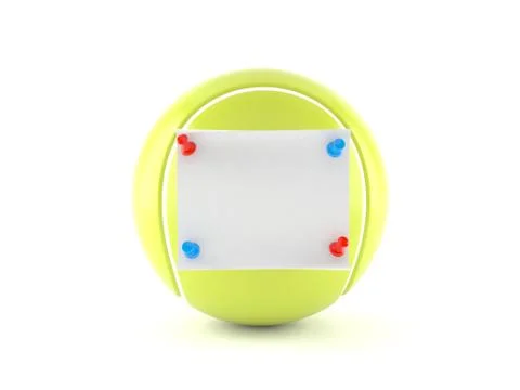 Tennis ball with note Stock Illustration