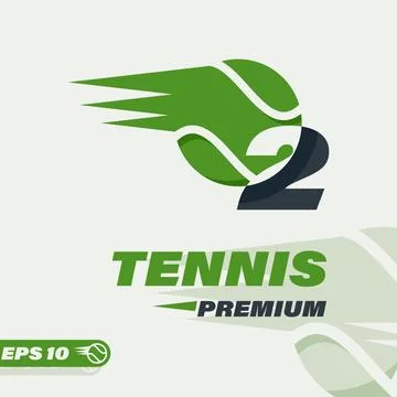 Tennis Ball Numeric 2 Logo Stock Illustration