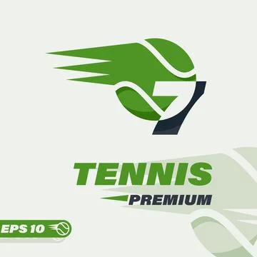 Tennis Ball Numeric 7 Logo Stock Illustration