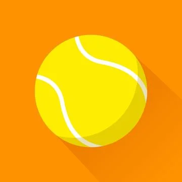 Tennis Ball On Orange Background Vector Stock Illustration