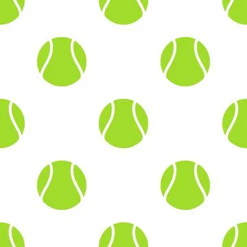 Tennis Ball Pattern, Vector Illustration. Tennis Ball Seamless Pattern with Stock Illustration