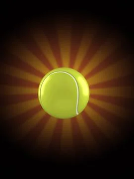 Tennis ball on rays background Illustrazione stock