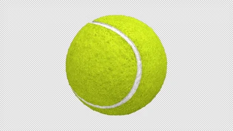 Tennis ball rotating - 3d render looped with alpha channel. Stock Footage 260689435