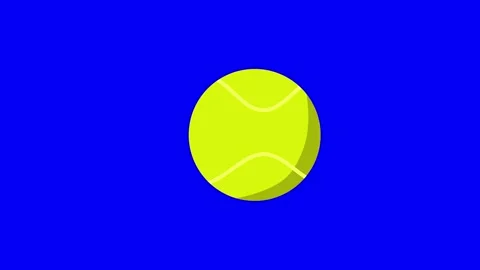 Tennis ball rotating in seamless loop on blue chroma key background Stock Footage 346860440