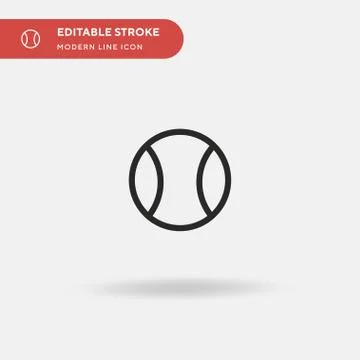 Tennis Ball Simple vector icon. Illustration symbol design template for web m Stock Illustration