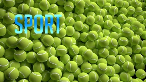 Tennis balls. 3d rendering Stock Footage 77040263