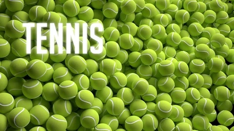 Tennis balls. 3d rendering Stock Footage 77040629