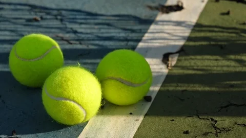 Tennis balls Stock Footage 92933916