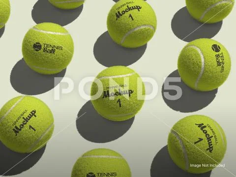 Tennis Balls Mockup 3D Rendering PSD Template