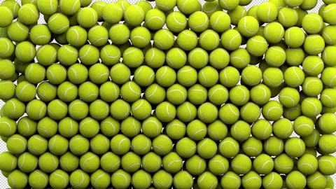 Tennis balls transition – 3d render with alpha channel. Stock Footage 269760032