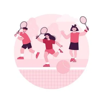 Tennis camp abstract concept vector illustration. Stock Illustration