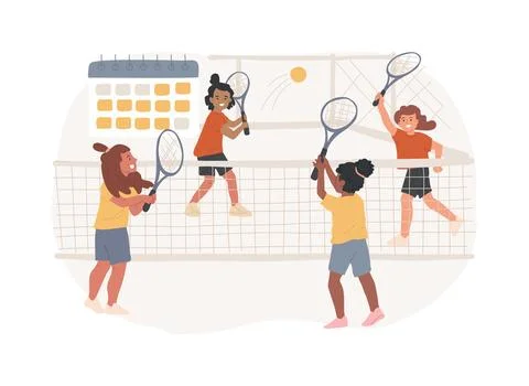 Tennis camp isolated concept vector illustration. イラスト素材