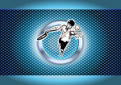 Tennis chrome poster Stock Illustration